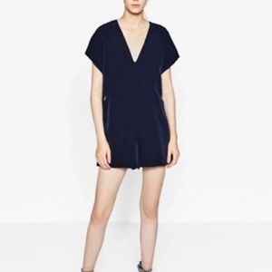 Zara trafaluc navy blue romper size M